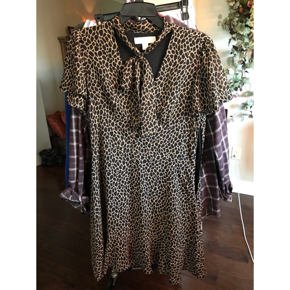 Michael Kors Giraffe Tie Neck Dress